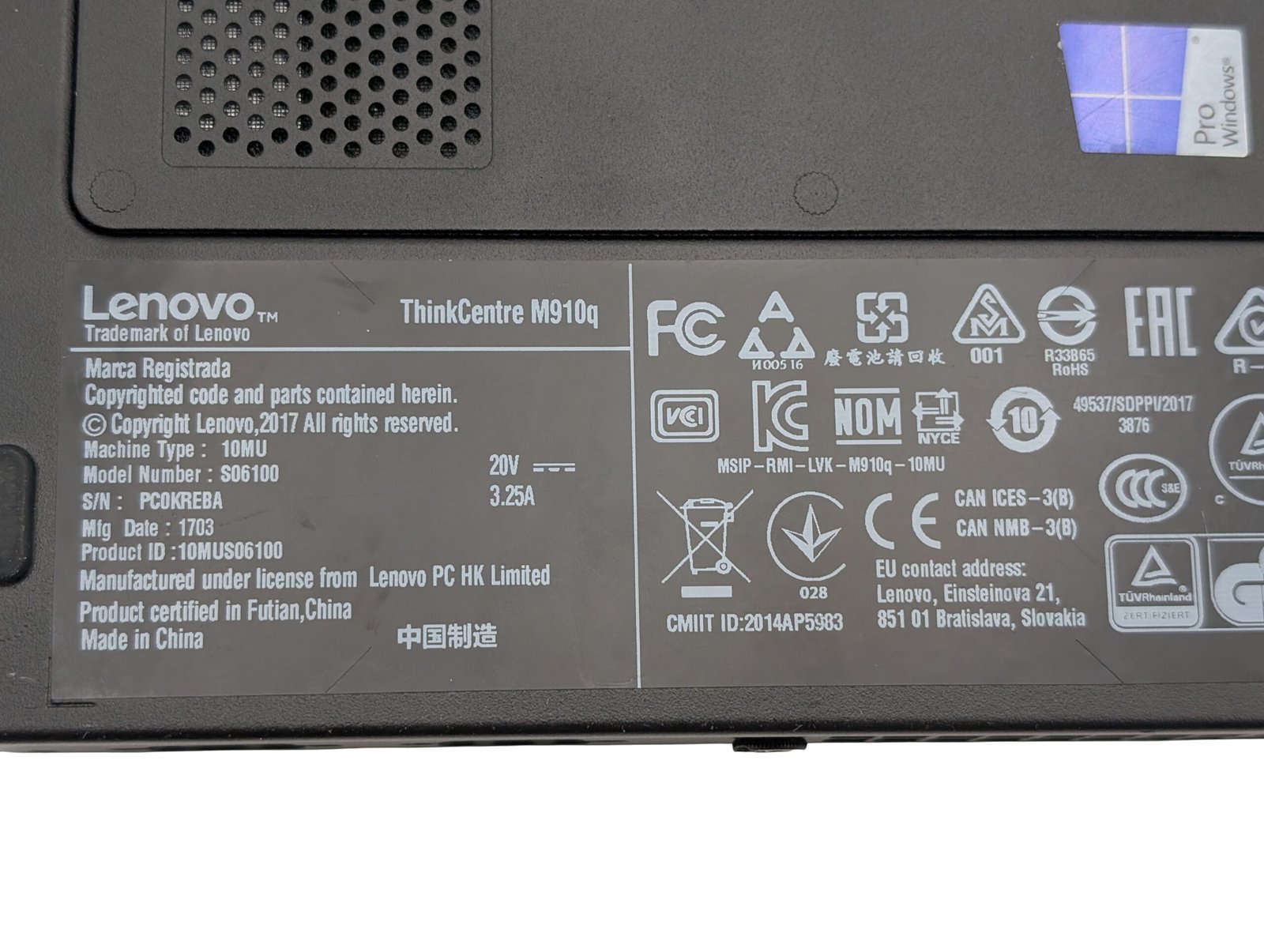 Lenovo ThinkCentre M910q Tiny/i5-7500T/8GB/256GB (REFURBISHED)