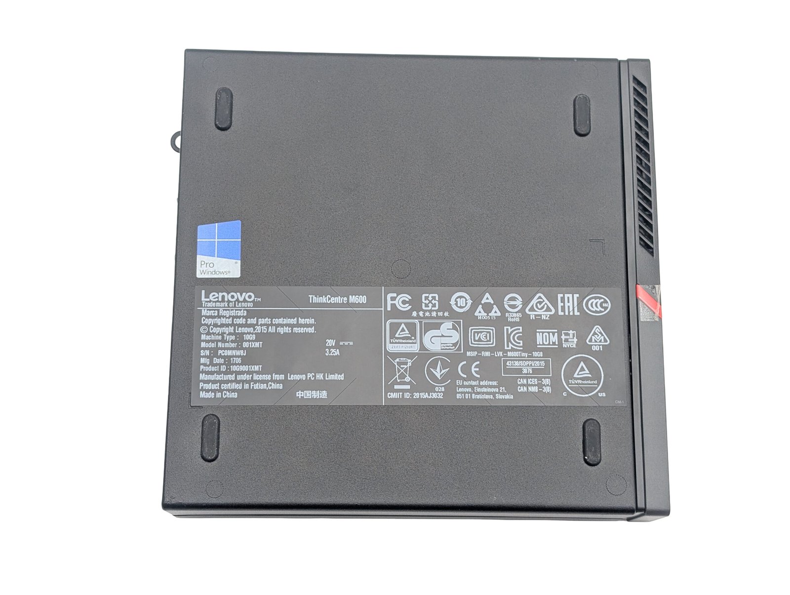 Lenovo ThinkCentre M600/Pentium J3710/8GB/128GB (REFURBISHED)