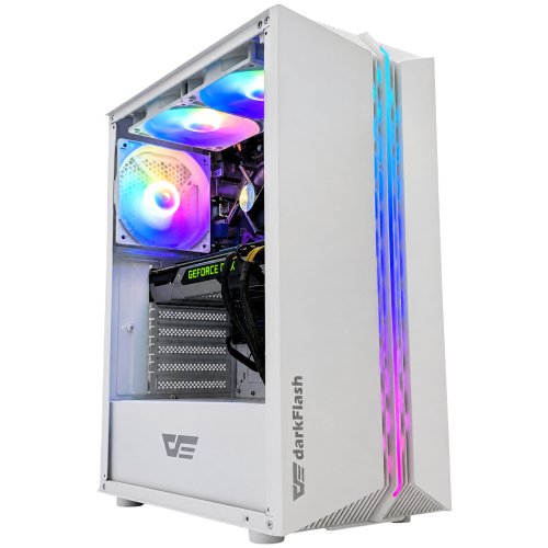 White DarkFlash RGB Gaming PC (1) i5-4670K/24GB/256GB+500GB/GTX 970 4GB (REFURBISHED)